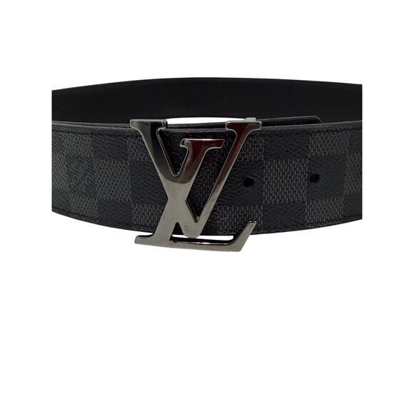 LV Initiales reversible belt in Damier Graphite Size 80
